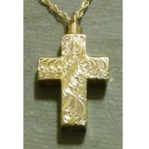 Etched Cross Cremation Pendant