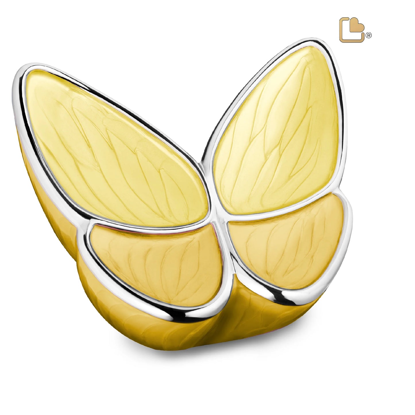 Brass Yellow Butterfly Cremation Urn