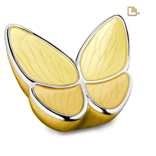 Yellow Butterfly Cremation Urn