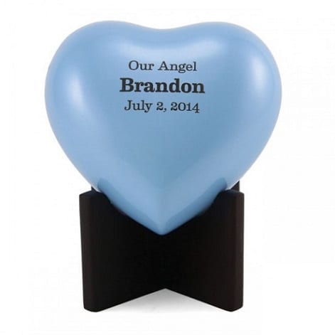 Blue Pearl Heart Urn Small/Medium