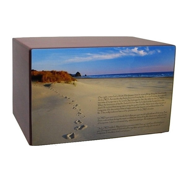 Footprints in the sand poem beach urn