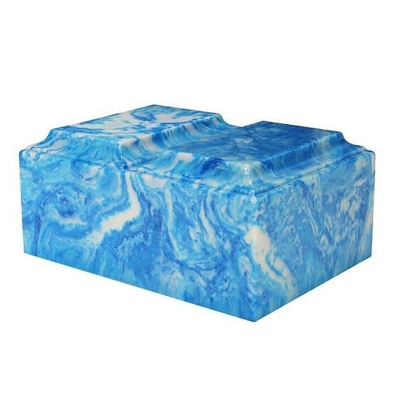 Blue Swirls Marble Urn for Two
