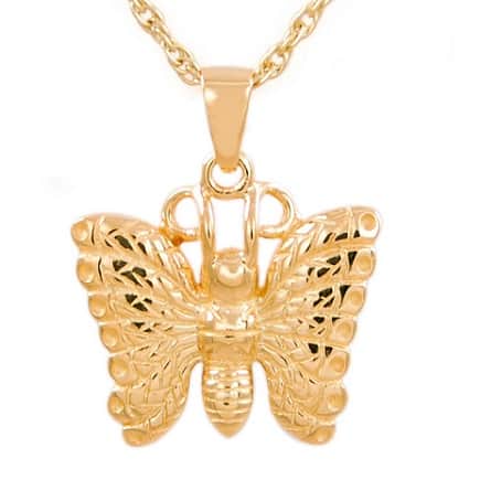 Gold Vermeil Butterfly Cremation Necklace