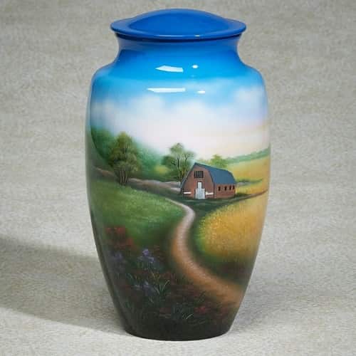 Country Road Hand Painted Urn