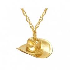 Gold Vermeil Cowboy Hat Cremation Jewelry