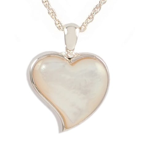 Mother of Pearl Silver Heart Necklace