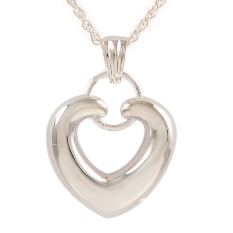 Silver Ringed Heart Ashes Pendant