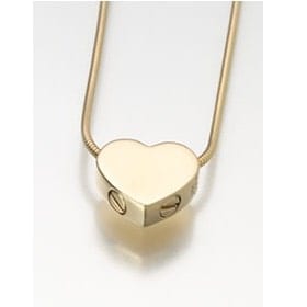 Sliding Heart Gold Vermeil Cremation Necklace