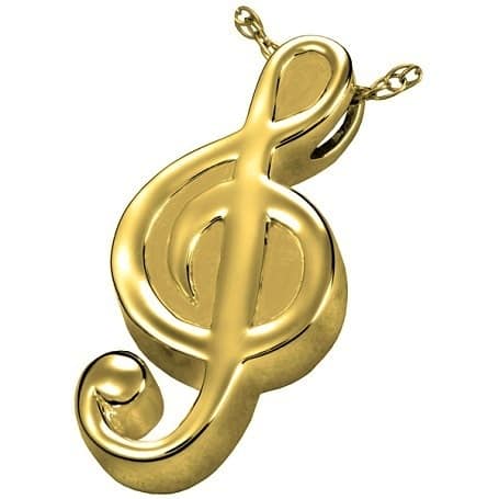 Gold Treble Clef Cremation Necklace