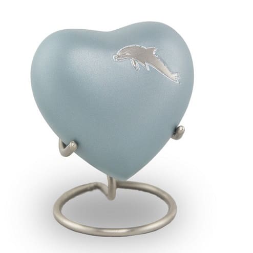 Dolphin Keepsake Heart Urn