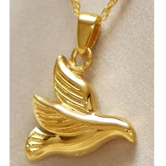 Dove Urn Necklace Gold Plated