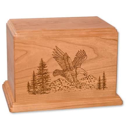 Wood Eagle Cremation Urn for Ashes