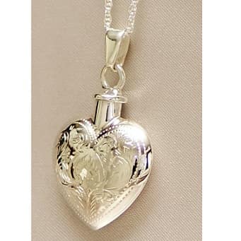 Etched Heart Urn Necklace
