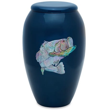 Blue Mother of Pearl Bass Urn