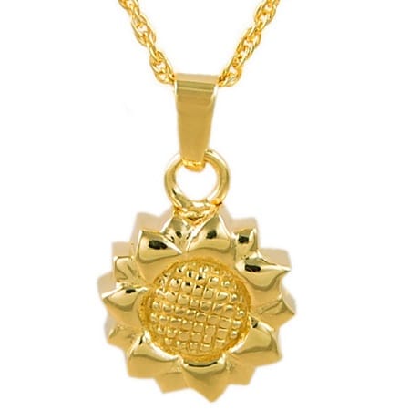 Gold Vermeil Sunflower Cremation Necklace