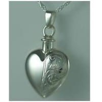 Half Etched Heart Urn Necklace