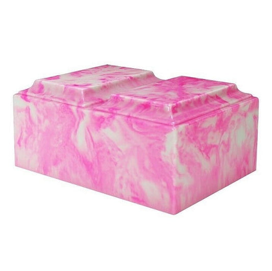 Pink Swirls Marble Urn for Two