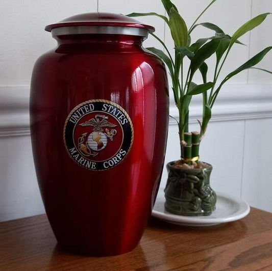 Red Marine Corps Traditional Urn