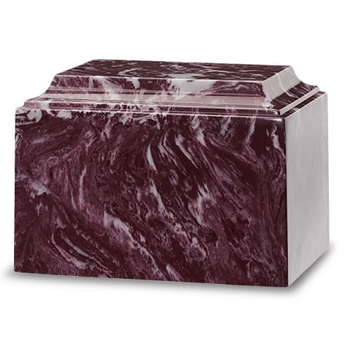 Marble Urn for Ashes Merlot Color