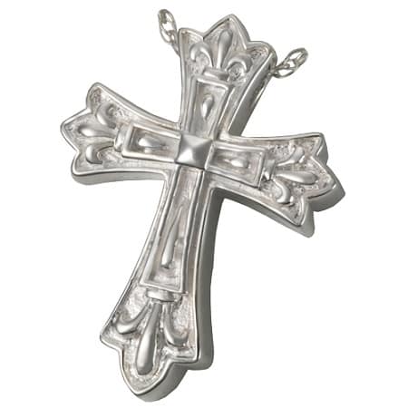 Silver Ornate Cross Ashes Pendant