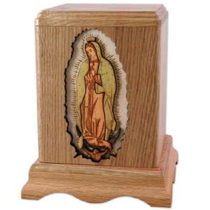 Our Lady Of Guadalupe Wood Cremation Urns