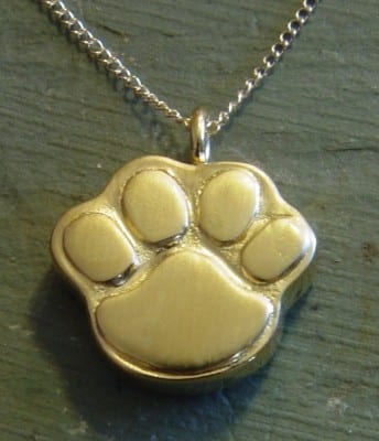 Paw Print Necklace14 kt Gold Plate