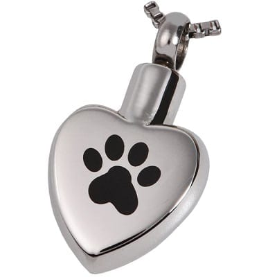 Eternity Silver Paw Prints Keepsake Pendant