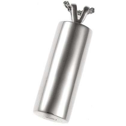 Silver Cylinder Mens Cremation Jewelry