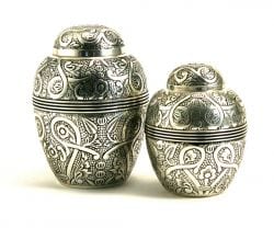 Silver Embossed Small Urns in 2 sizes