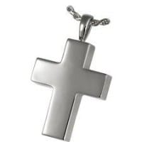 Silver Medium Cross Urn Necklace