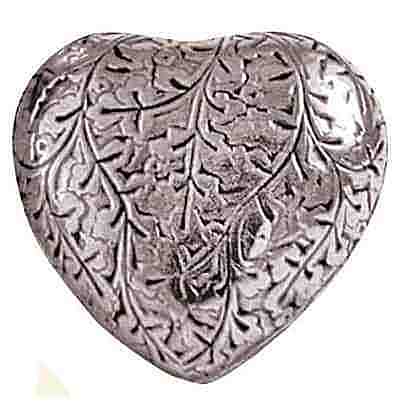 Silver Oak Leaf Heart Urn