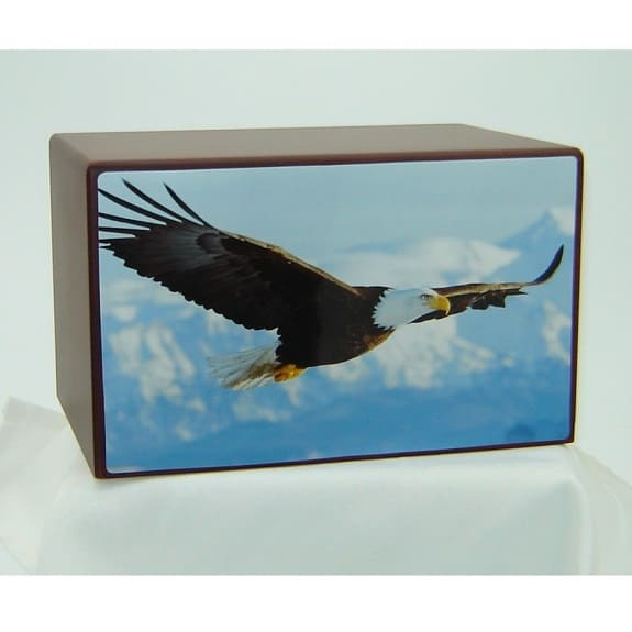 Wood American Bald Eagle Urn for Ashes