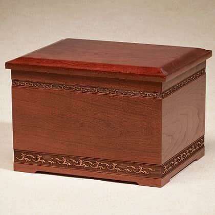 Carved Trim Cherry Extra Large or Urn for Two