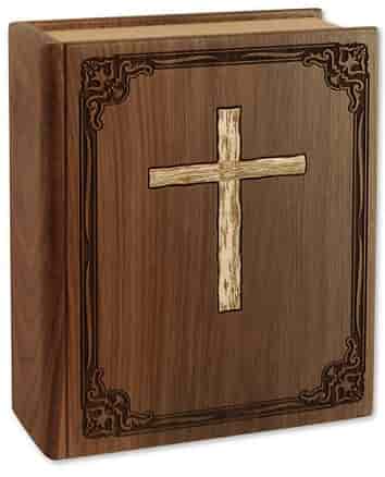 Bible Wood Cremation Urn